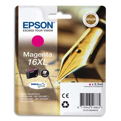 EPSON Cartouche Jet d'Encre DURABrite Ultra Magenta XL ''Stylo à plume'' 16 (T1633) - C13T16334012 (dont eco-taxe de 0,01 €)