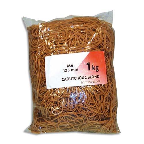 WONDAY Sac de 1kg d'élastique en caoutchouc blond large 120x10mm