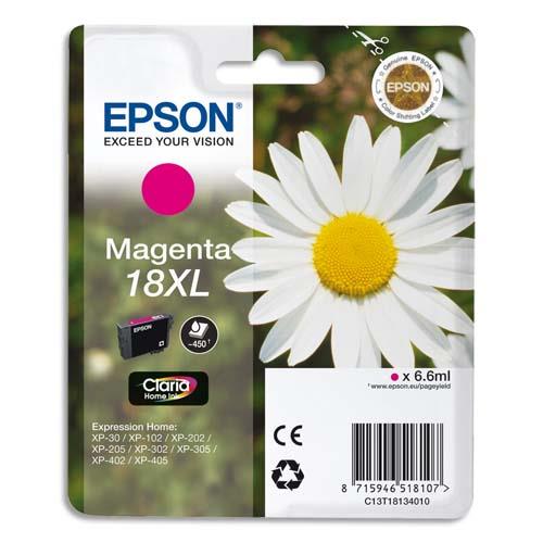 EPSON Cartouche Jet d'Encre Claria Home Magenta XL ''Pâquerette'' 18 (T1813) - C13T18134012 (dont eco-taxe de 0,01 €)