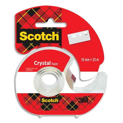SCOTCH Ruban adhésif Crystal transparent 19mmx25m, sur dévidoir