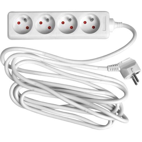 WONDAY Bloc multiprises électriques 4 prises électriques 4m GAE100462 (dont eco-taxe de 0,15 €)