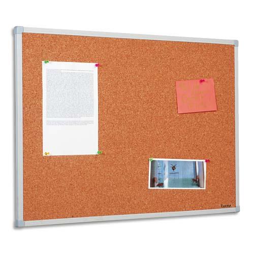BI-OFFICE Tableau d'affichage en Liège, cadre en PVC Gris - Format : L120 x H90 cm (dont eco-taxe mobilier de 0,22 €)