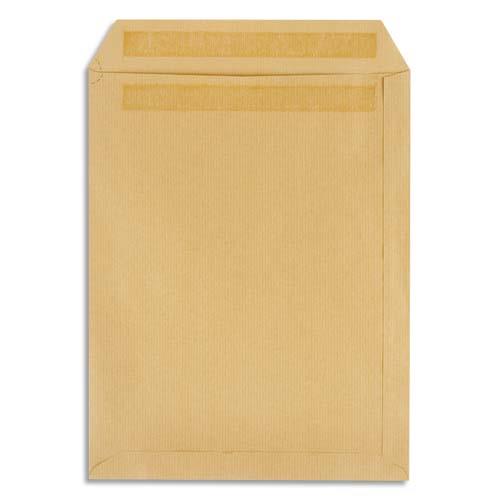 PERGAMY Boîte de 250 pochettes kraft Brun 90g C4 229x324 mm autocollantes