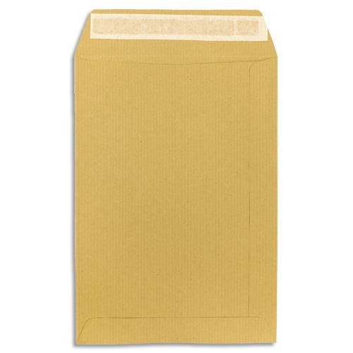 PERGAMY Boîte de 500 pochettes kraft Brun 90g C5 162x229 mm auto-adhésives