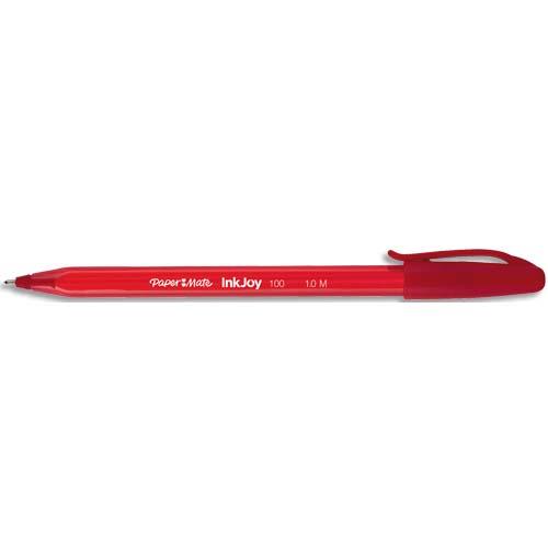 PAPERMATE Stylo bille à capuchon, pointe moyenne, corps triangulaire plastique couleur, encre ULV Rouge.