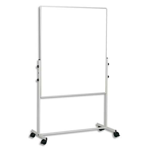 BI-OFFICE Tableau mobile surface émaillée Blanche magnétique, verso feutrine Bleue - Format L70 x H120 cm (dont eco-taxe mobilier de 0,96 €)