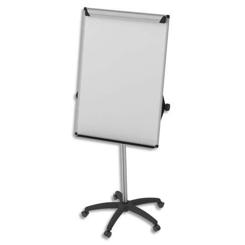 BI-OFFICE Chevalet mobile Gris Noir Earth surface mélaminée effaçable à sec, cadre alu L70 x H100/190 cm (dont eco-taxe mobilier de 0,96 €)