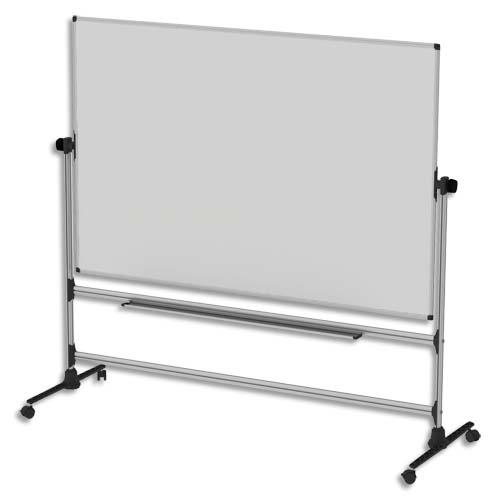 BI-OFFICE Tableau Blanc Earth pivotant double face émaillé, magnétique, mobile Ft L120 x H90 cm, H180 cm (dont eco-taxe mobilier de 1,46 €)