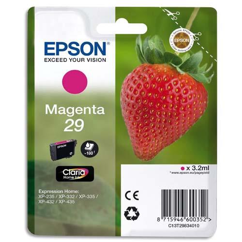 EPSON Cartouche Jet d'Encre Claria Home Magenta ''Fraise'' 29 (T2983) - C13T29834012 (dont eco-taxe de 0,01 €)