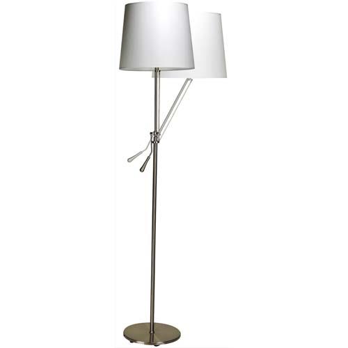 UNILUX Lampadaire abat-jour réglable. LED 12W E27, 20 000h, 68 lm/W Interr sur cordon Classe A (dont eco-taxe de 0,46 €)