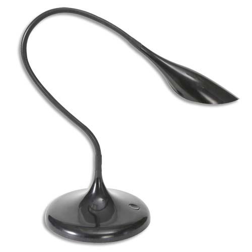 ALBA Lampe à Leds Arum en ABS Noir - Tête 17 cm, 1Bras flexible L49 cm et Socle D18 cm (dont eco-taxe de 0,27 €)