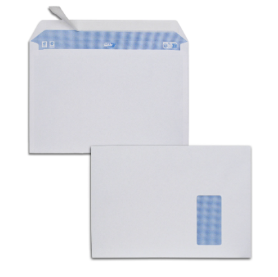 GPV Boîte 250 enveloppes Blanches auto-adhésives 100g qualité+ format C4 229x324mm fenêtre 50x100mm 3251