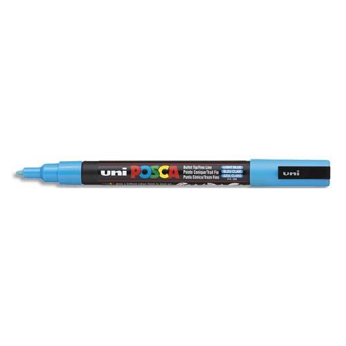 POSCA Marqueur peinture à l'eau, pointe conique fine Bleu clair PC3M BC