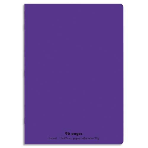 CONQUERANT C9 Cahier piqûre 17x22cm 96 pages 90g grands carreaux Seyès. Couverture polypropylène Violet