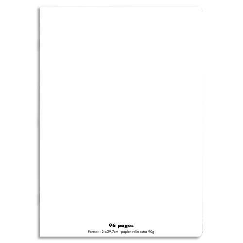 CONQUERANT C9 Cahier piqûre 21x29,7cm 96 pages 90g grands carreaux Seyès. Couverture polypro incolore