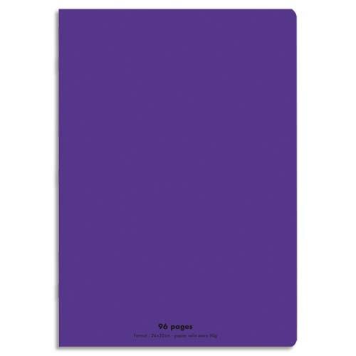 CONQUERANT C9 Cahier piqûre 24x32cm 96 pages 90g grands carreaux Seyès. Couverture polypropylène Violet