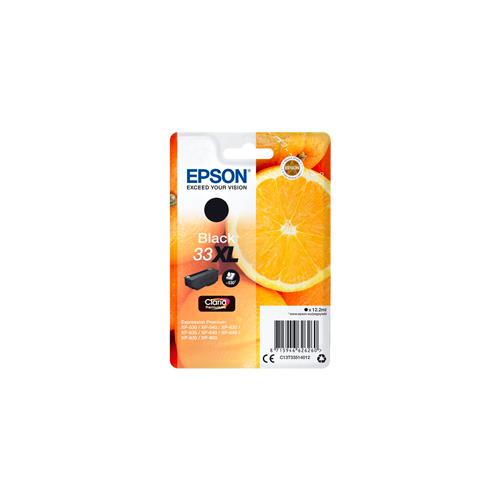 EPSON Cartouche Jet d'Encre Claria Premium Noir (XL) ''Oranges'' 33 (T3351) - C13T33514012 (dont eco-taxe de 0,01 €)