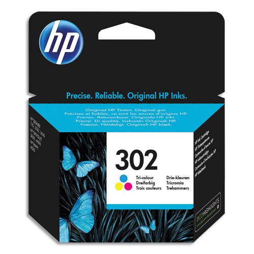 HP 302 Cartouche d'Encre Trois Couleurs Authentique (F6U65AE) (dont eco-taxe de 0,02 €)
