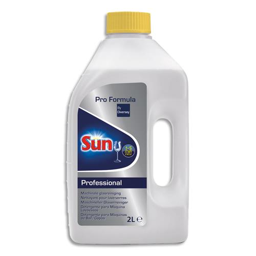 SUN PROFESSIONAL Bidon 2L Détergent liquide de lavage pour verres et tasses lave-vaisselle Pro Formula