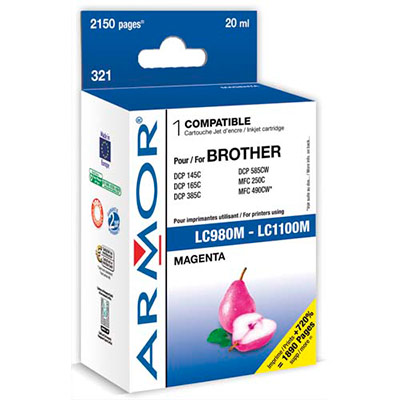 ARMOR Cartouche compatible Jet d'encre Magenta BROTHER LC980/1100M K12446 (dont eco-taxe de 0,02 €)