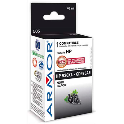 ARMOR Cartouche Jet d'encre compatible Noir HP 920XL CD975AE K20449 (dont eco-taxe de 0,02 €)