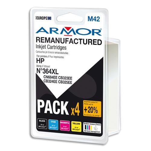 ARMOR Pack Jet d'encre compatible HP N°364XL BCMY B10232R1 (dont eco-taxe de 0,08 €)