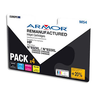 ARMOR Pack Jet d'encre compatible HP CN053AE BCMY B10306R1 (dont eco-taxe de 0,08 €)