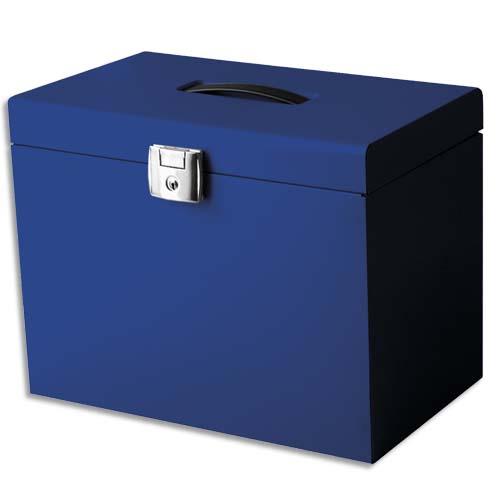 PIERRE HENRY Valise de classement en métal. Livrée avec 5 dossiers.Dim:36,5x28x22 cm.Coloris Bleu distant