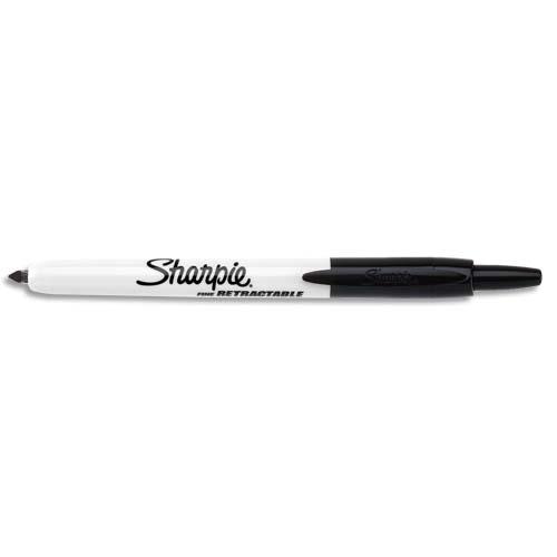 SHARPIE Marqueur permanent pointe ogive rétractable Noir de Papermate S0437020