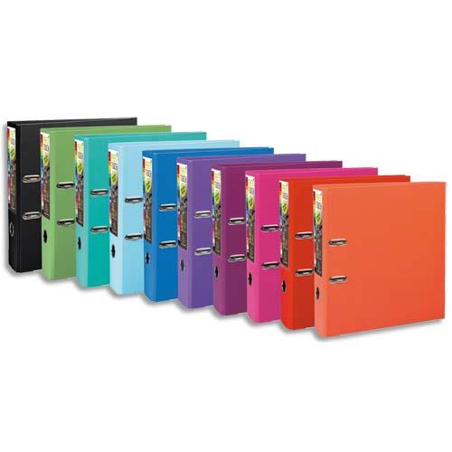 EXACOMPTA Classeur à levier en polypro PREMTOUCH dos de 8cm, coloris Assortis Tendance