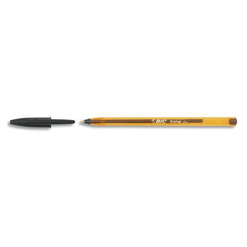 BIC Ecriture Cristal Original Stylos-Bille Pointe Fine (0,8 mm) - Encre De Couleur Noire