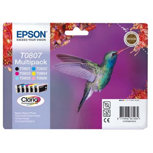 EPSON Multipack 6 couleurs (T0807) C13T08074011 (dont eco-taxe de 0,02 €)