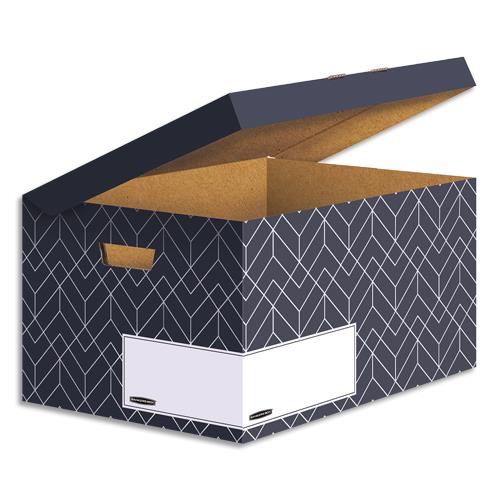 BANKERS BOX Conteneur archives HEAVY DUTY DESIGN. Montage manuel. Coloris Gris ardoise
