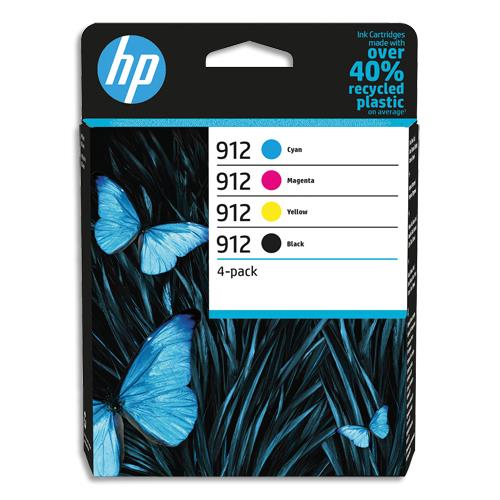HP Pack de 4 cartouches jet d'encre 912 6ZC74AE (dont eco-taxe de 0,04 €)