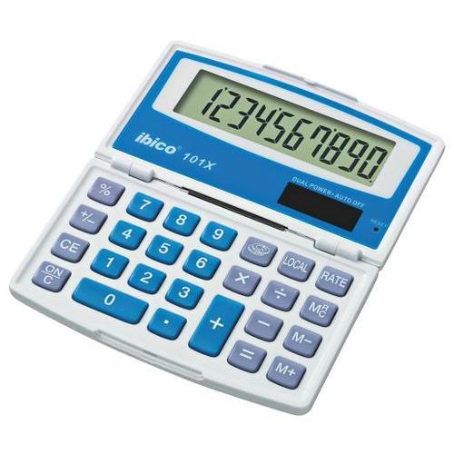 IBICO Calculatrice de poche Ibico 101X Grand écran LCD à 10 chiffres, écran repliable IB410130 (dont eco-taxe de 0,02 €)