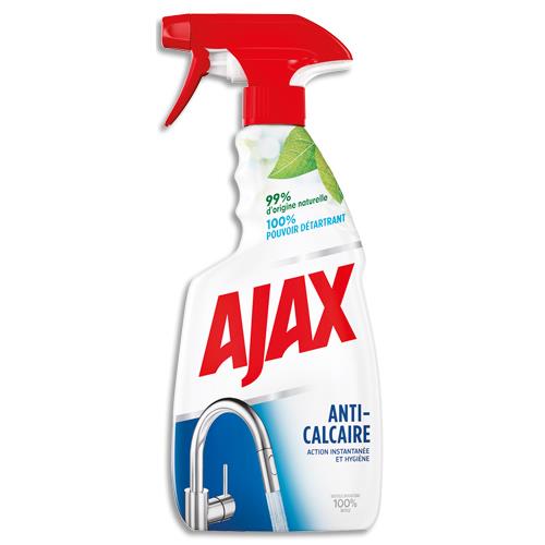 AJAX Spray 500 ml Nettoyant Détartrant anticalcaire, désodorise et respecte les surfaces, base végétal.