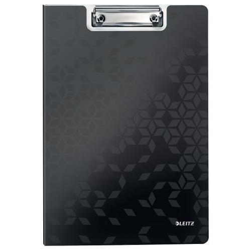 LEITZ Porte-blocs avec rabat WOW A4, capacité 75 feuilles. Dimensions : L22,8xH1,7xP32 cm. Coloris noir