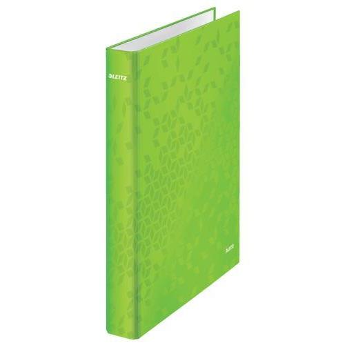 LEITZ Classeur 4 anneaux Ø25 WOW en carton pelliculé. Dos 4 cm. Format A4+. Coloris Vert