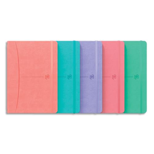 OXFORD Carnet SIGNATURE format A5 couverture rigide brochure 160pages lignées 7mm.Coloris assortis pastel