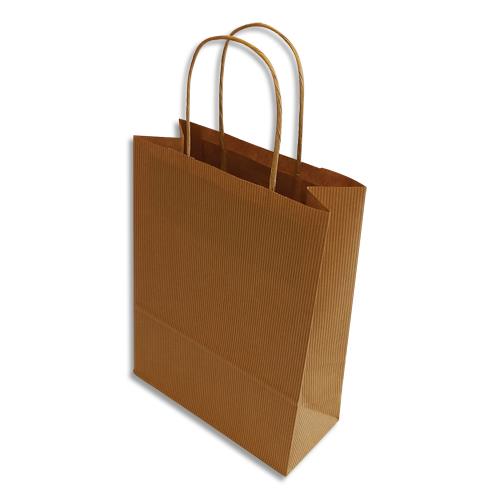 BONG Boîte 200 sacs poignées torsadées kraft naturel 100%, format 32 x 42 x 15 cm, Couleur Naturel
