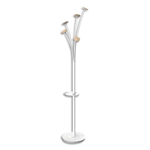 ALBA Portemanteau Festival - 5 patères - Bois clair / blanc (dont eco-taxe mobilier de 1,01 €)