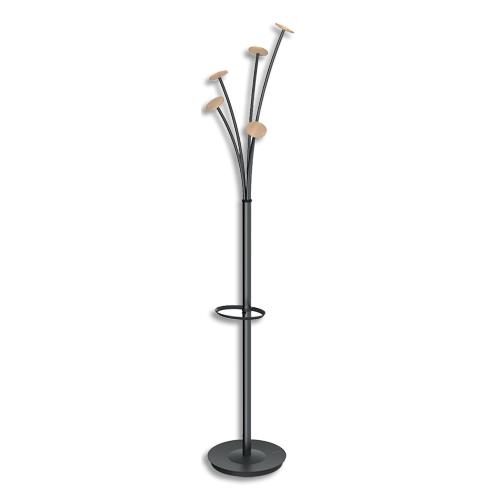 ALBA Portemanteau Festival - 5 patères - Bois clair /noir (dont eco-taxe mobilier de 1,01 €)