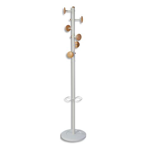 ALBA Portemanteau Music blanc et bois. 6 patères. (dont eco-taxe mobilier de 1,13 €)