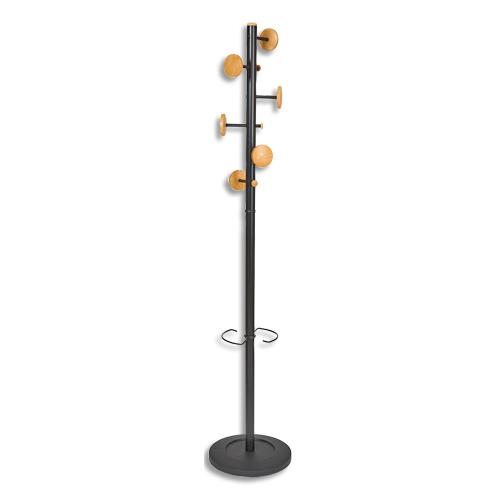 ALBA Portemanteau Music noir et bois. 6 patères. (dont eco-taxe mobilier de 1,13 €)