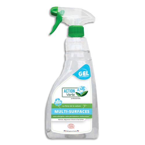 ACTION VERTE Gel dégraissant multi-surfaces Ecocert 750ml. Haute efficacité sur tous types de surfaces.