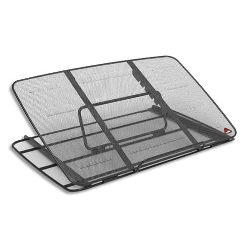 ALBA Support ordi portable 15 à17'' métal mesh Noir (Acier perforé) ultra-résistant,se replie entièrement