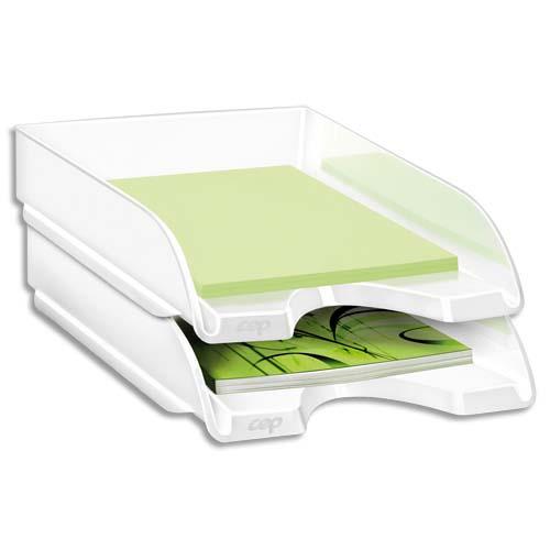 CEP Pro Corbeille à courrier Gloss pour format 24 x 32 - Dim. L25,7 x H6,6 x P34,8 cm Blanc arctique