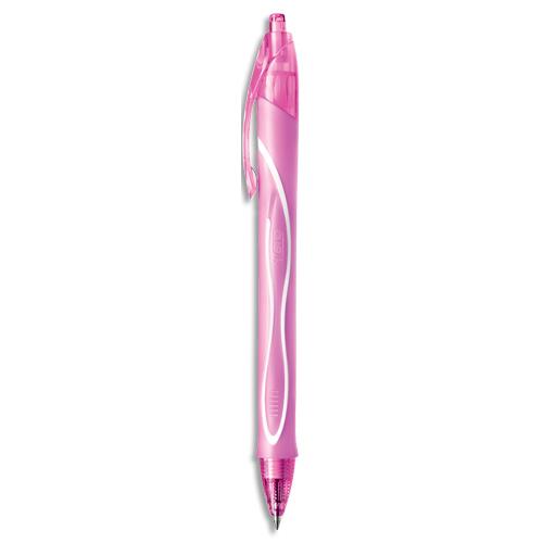 BIC Roller Gel Gelocity Quick Dry. Encre gel Rose.