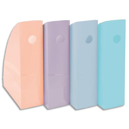 EXACOMPTA Lot 4 portes-revues AQUAREL Dim (hxp):30,5x26,6 cm Dos 8,2 cm Ass pastel Bleu Corail MauveVert