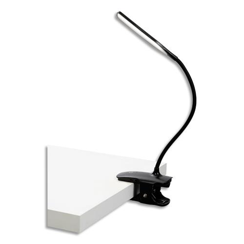 ALBA Lampe ss fil LEDCLIP ABS, silicone 3 niveaux d'intensité Tête:15x3 cm Bras:26 cm Base:12x6 cm. Noire (dont eco-taxe de 0,26 €)